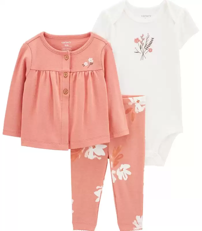 Layette Kız Bebek 3Lü Hırkalı SetKarışık Renkli