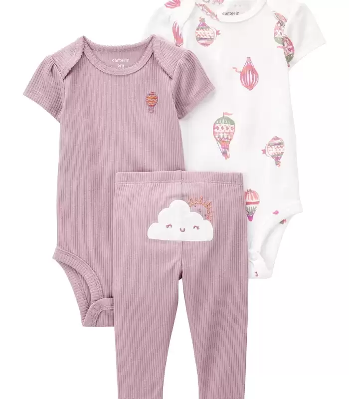 Layette Kız Bebek 3Lü Set  Karışık Renkli