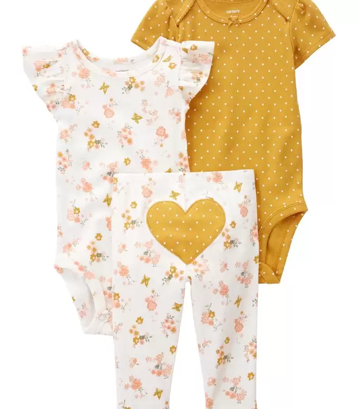 Layette Kız Bebek 3Lü Set  Karışık Renkli