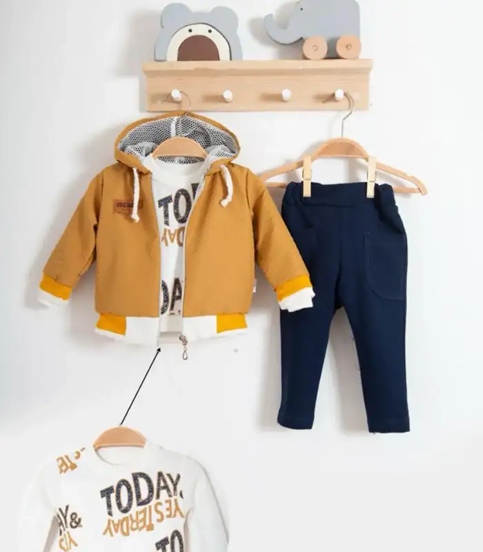 Erkek Bebek Today Baskılı Yağmurluk 3Lü Takım