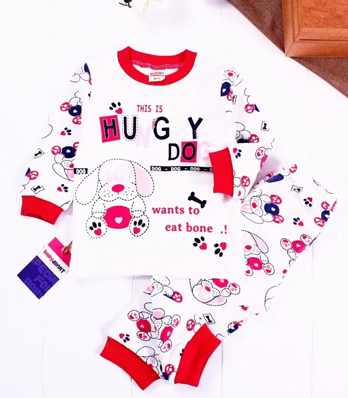 Hungry Desenli Kız Çocuk Pijama Takımı