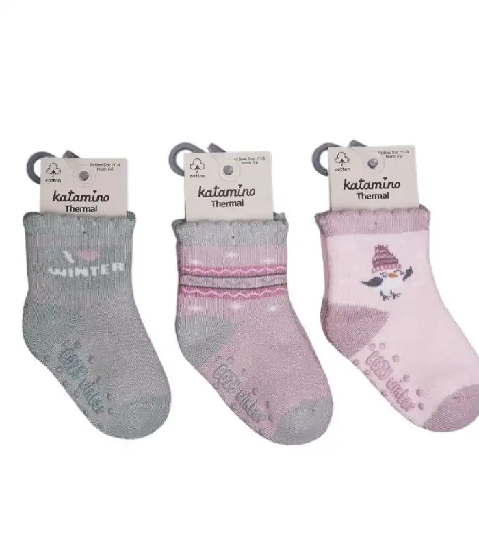 Katamino Zerin Absli Kız Bebek Havlu Soket Çorap K45908 Asorti
