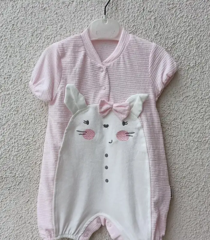 Kedi Figürlü Kısa Kız Tulum 3-6-9 Ay