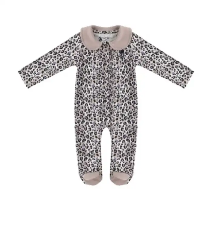 Kız Bebek Patikli Tulum  Krem