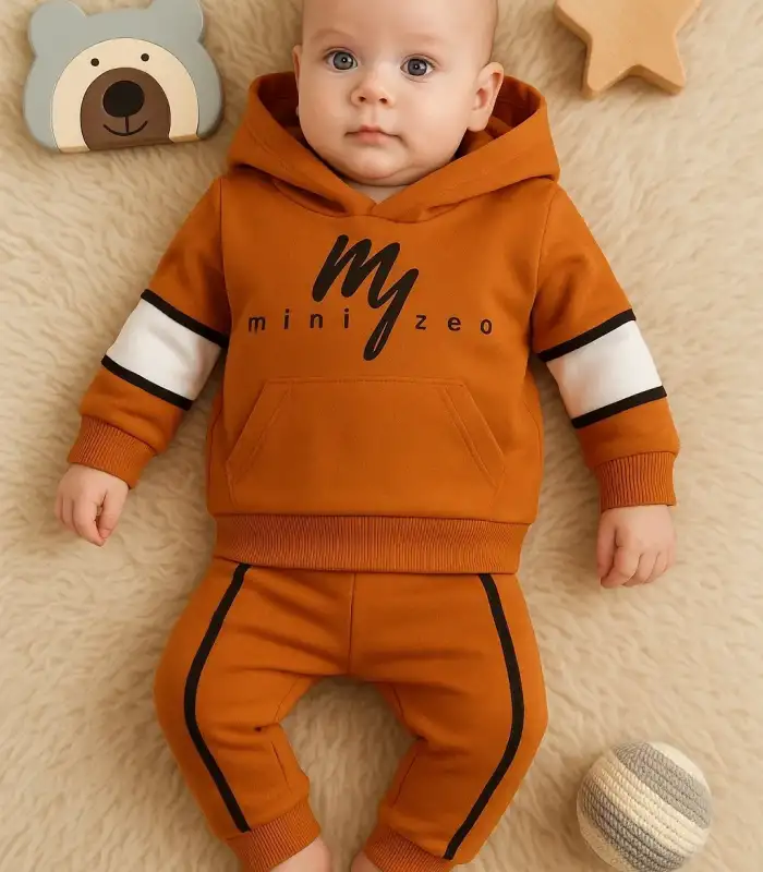 Mini Zeo Desenli Pamuklu 2li Erkek Bebek Takımı