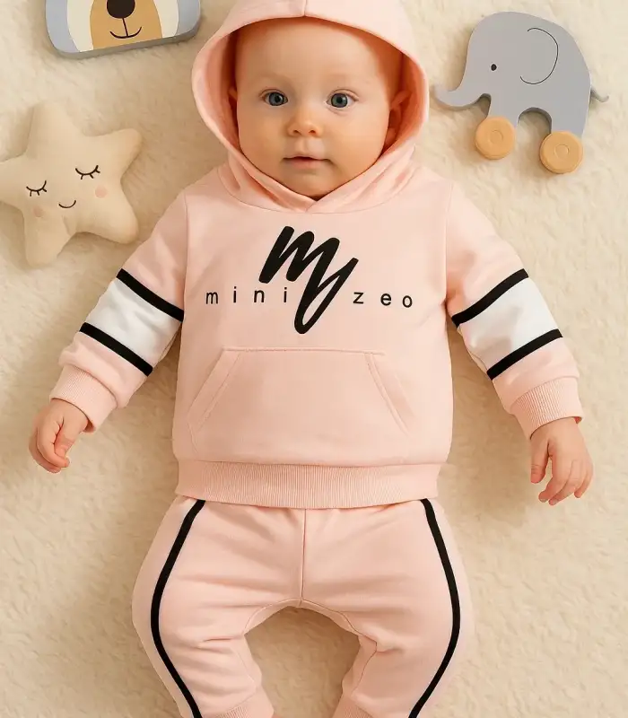 Mini Zeo Desenli Pamuklu 2li Erkek Bebek Takımı