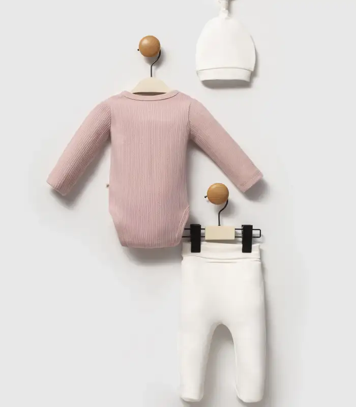 Moi Noi Şapkalı Badi Pantolon Takım MNB5346 Mürdüm