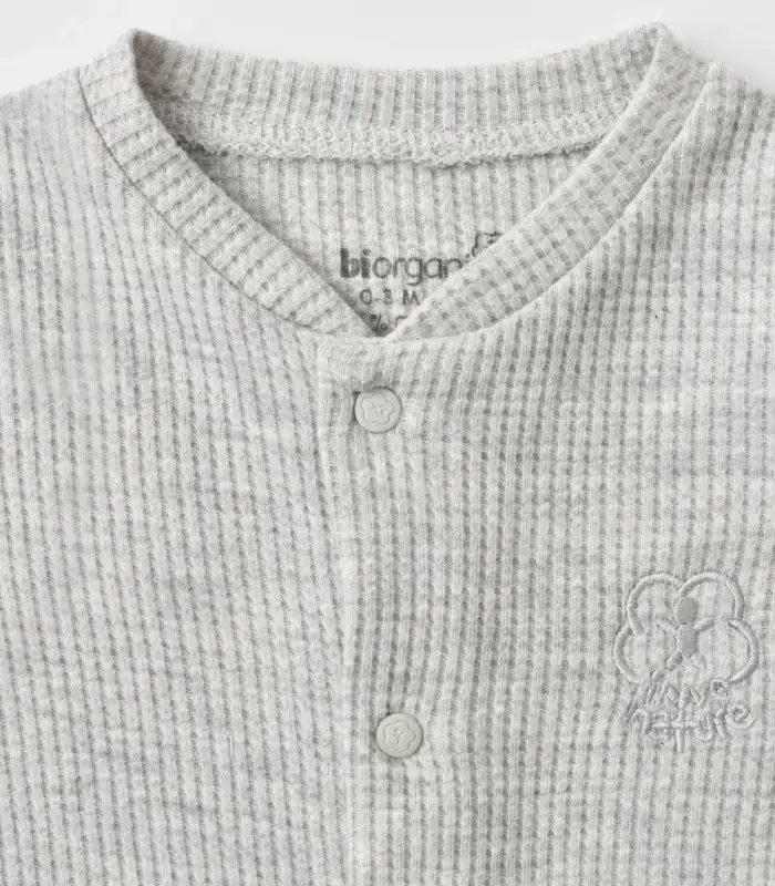 Nature İn Waffle Tulum  Gri Melanj