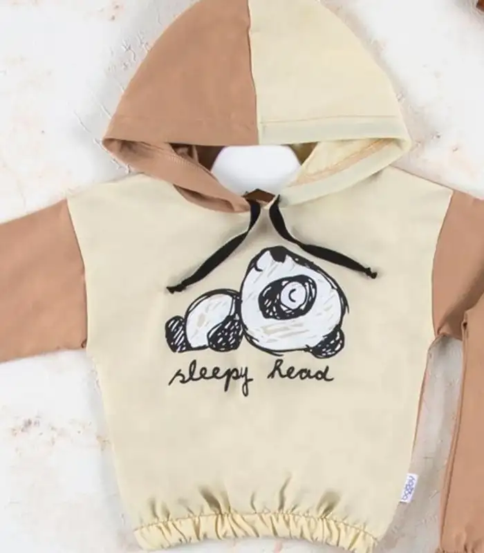 Panda Desenli Kapişonlu Erkek Bebek Takımı