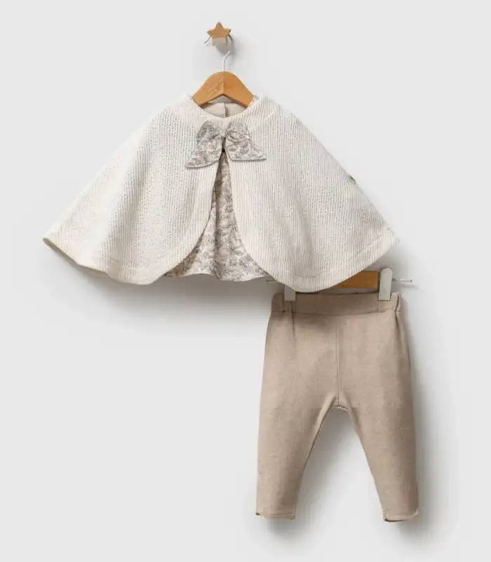 Tongs Baby Trikolu Çiçek Pançolu 3lü Takım 8024 Ekru