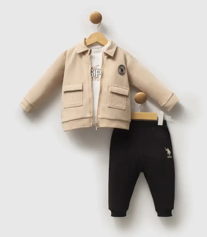 U.S. Polo Assn 3lü Takım USB2549 Bej