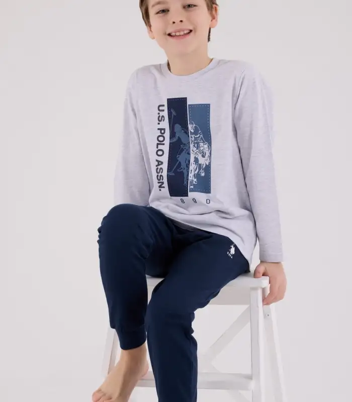 U.S. Polo Assn  Uzun Kol Pijama Takım US2206-4 Karmelanj