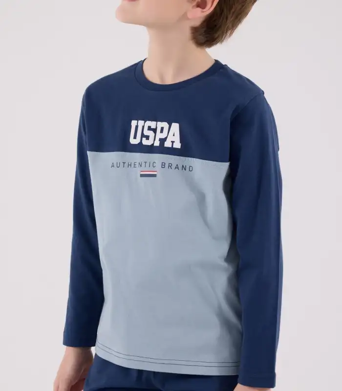 U.S. Polo Assn Uzun Kol Pijama Takım US2220-4 Koyu İndigo