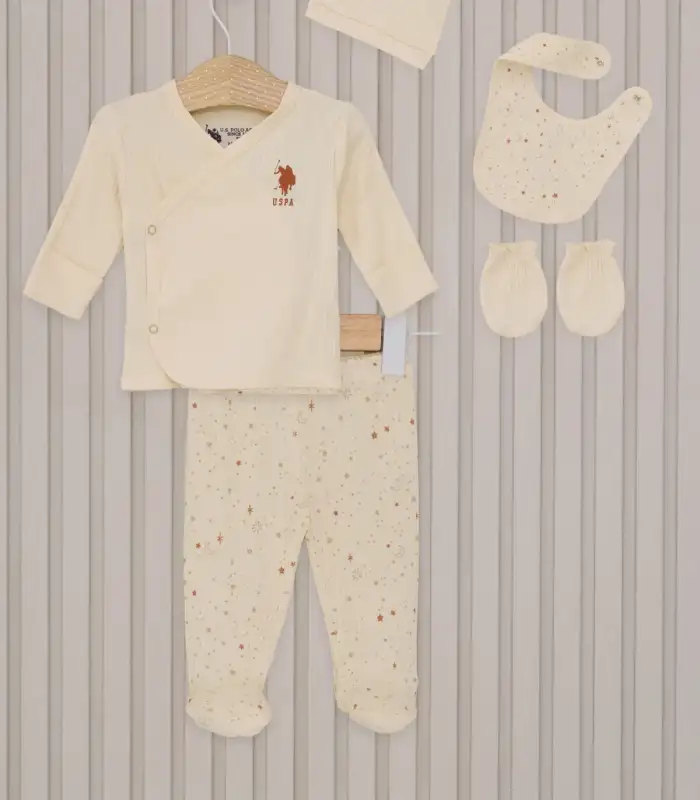 Kız Bebek 5Li Zıbın Seti  Krem