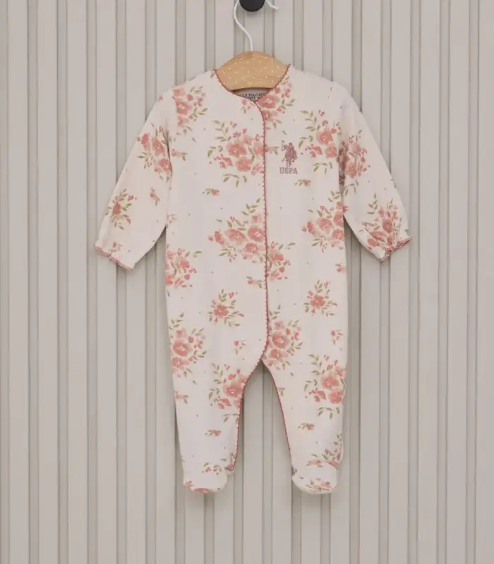 Kız Bebek Patikli Tulum  Açık Bej