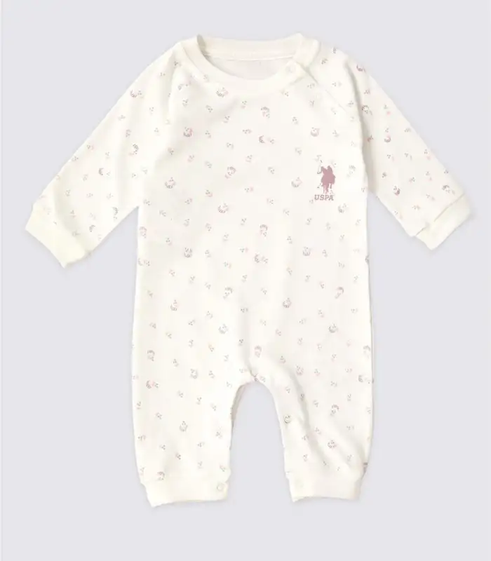 Kız Bebek Patiksiz Tulum USB Krem