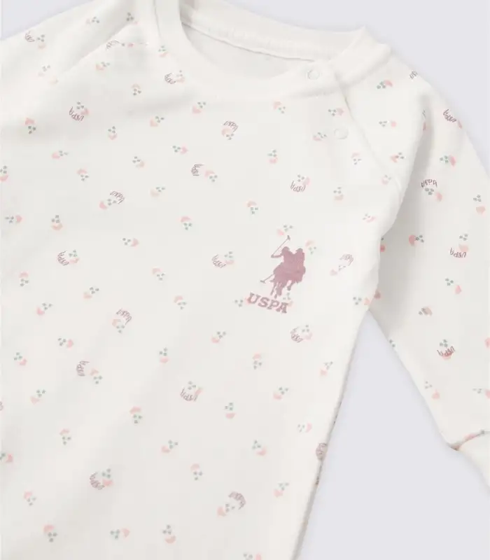 Kız Bebek Patiksiz Tulum USB Krem