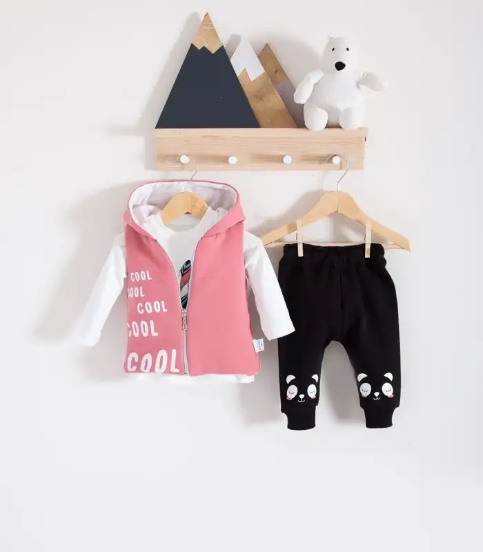 Yelekli 3 lü Kız Bebek Takım