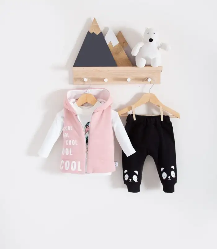 Yelekli 3 lü Kız Bebek Takım