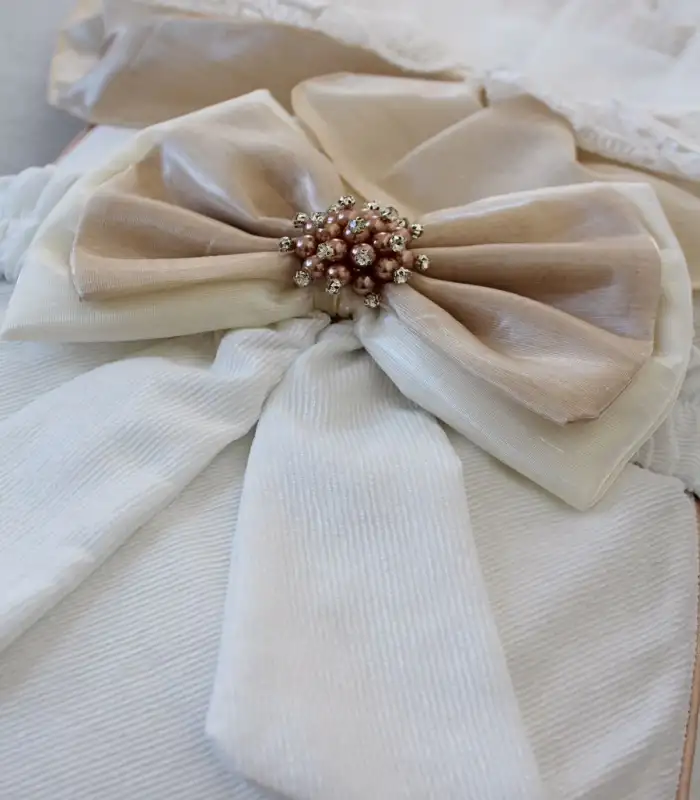 Yenidoğan Nil Taç Nakışlı Kumru Kundak Bebek Battaniyesi Sütlü Kahve