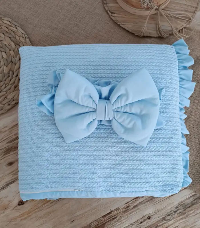 Yenidoğan Tericotton Kumaş Multi Mevsimlik Bebek Battaniyesi Kundak Mavi