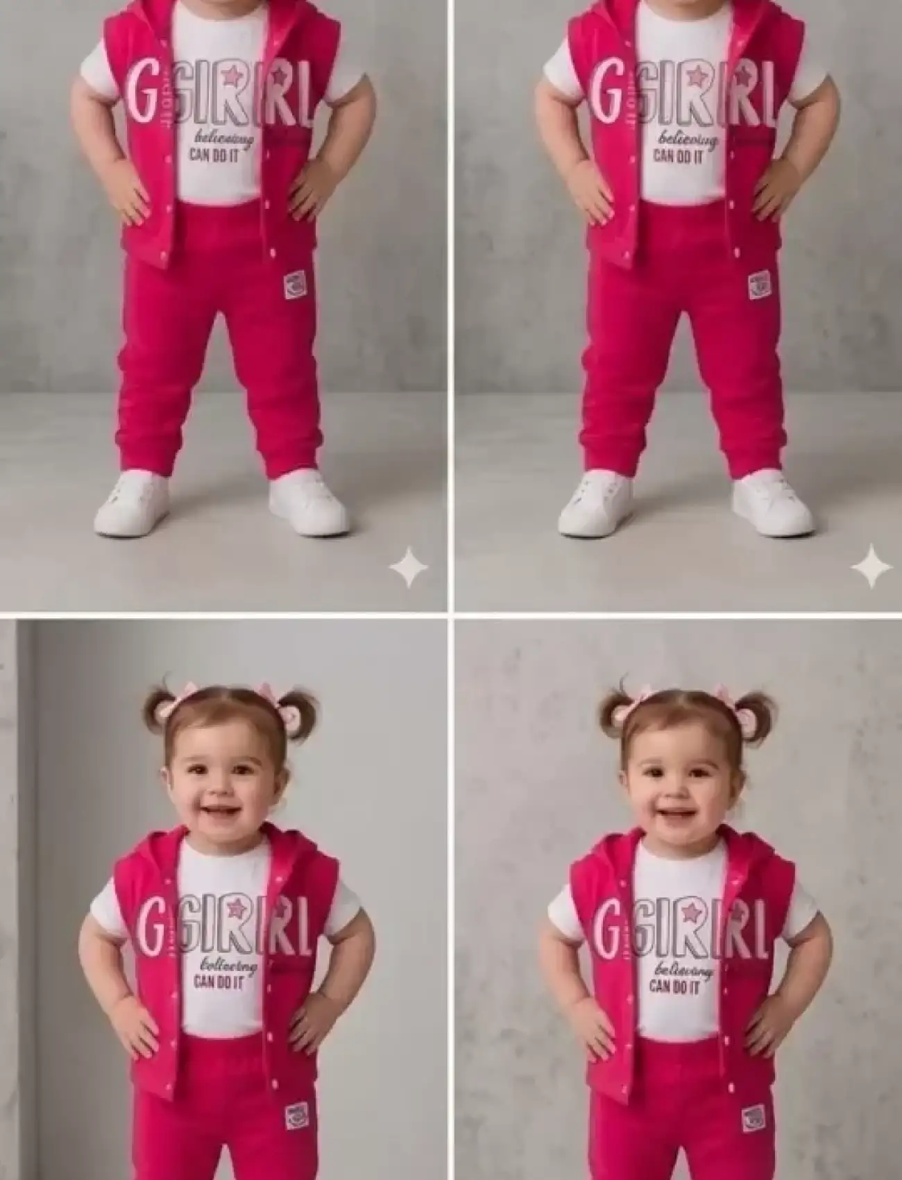 1/4 Yaş Baskılı Yelekli 3lü Çocuk Takımı