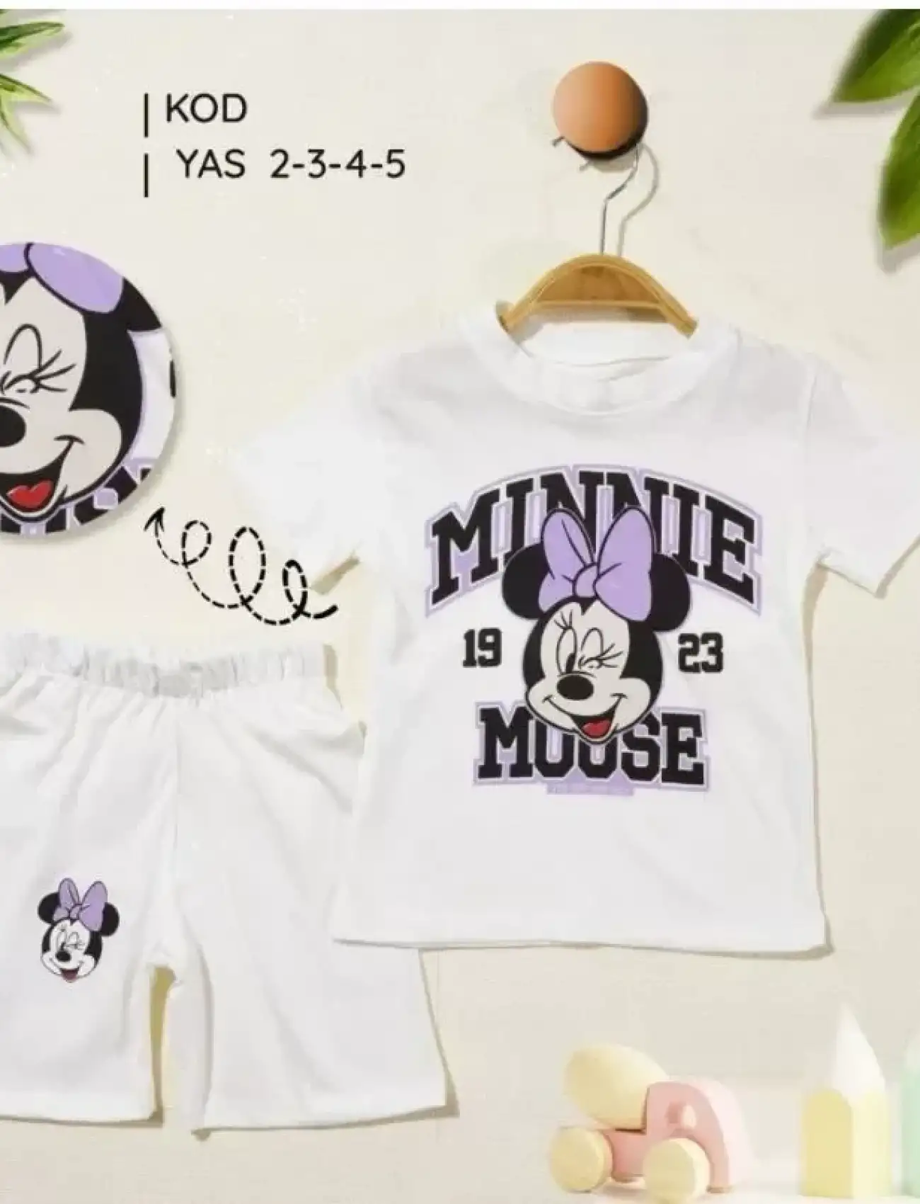 2/5 Yaş Minnie Mouse Baskılı Çocuk Takımı