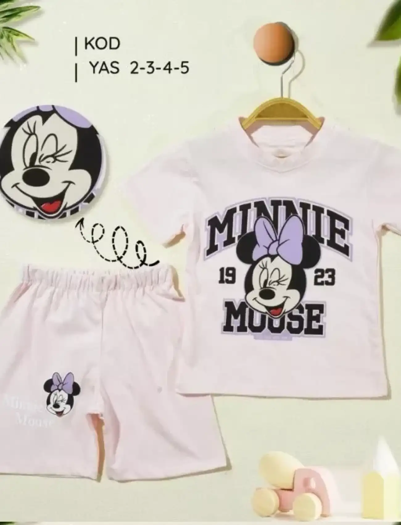 2/5 Yaş Minnie Mouse Baskılı Çocuk Takımı