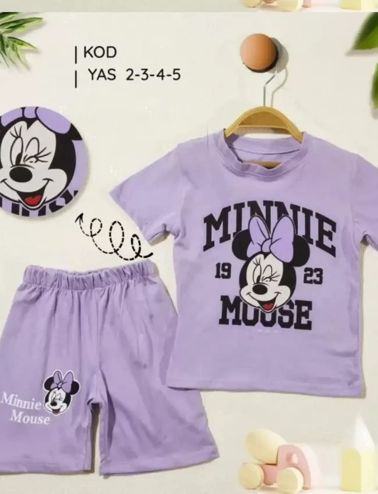 2/5 Yaş Minnie Mouse Baskılı Çocuk Takımı