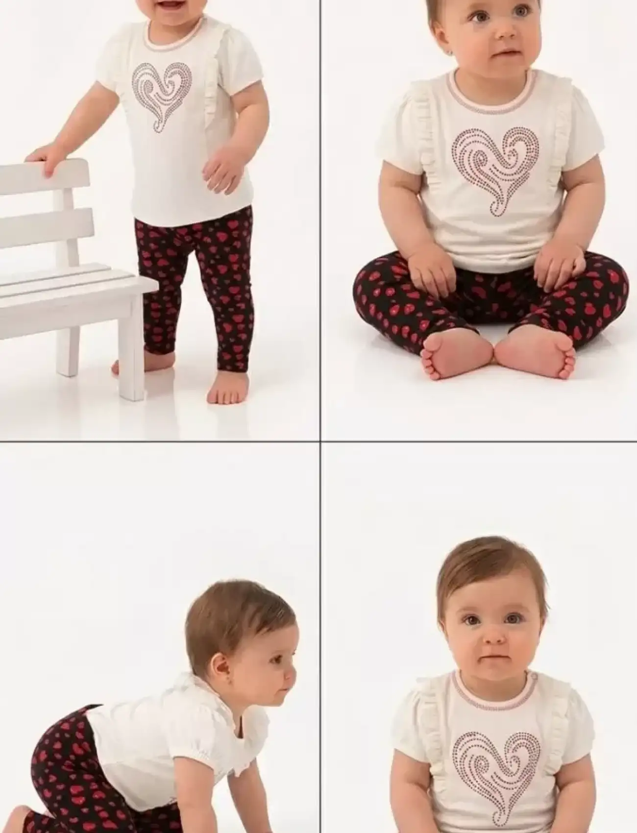 3/12 Ay Çiçek Taytlı Pamuk Bebek Takımı