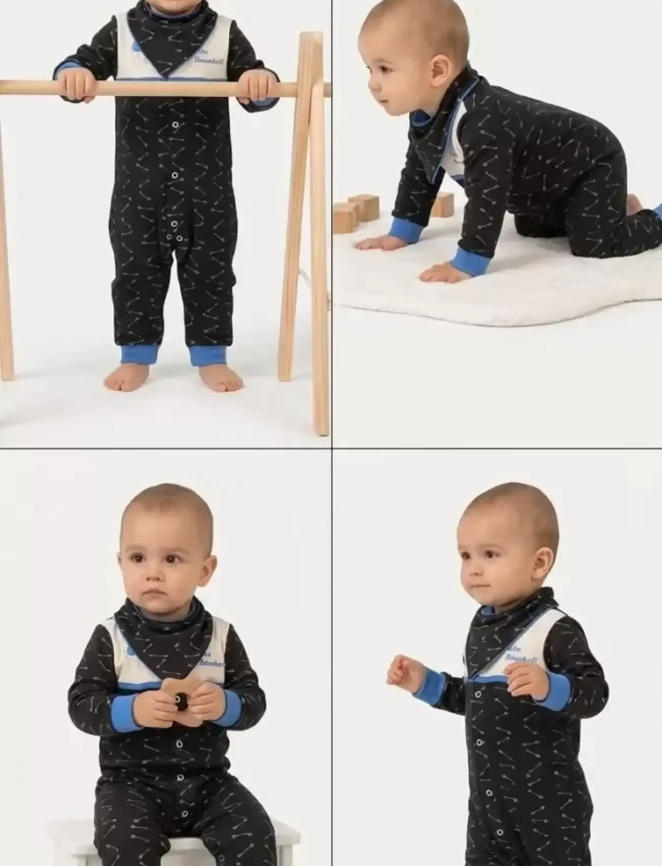 3/12 Ay Fularlı Bebek Tulumu