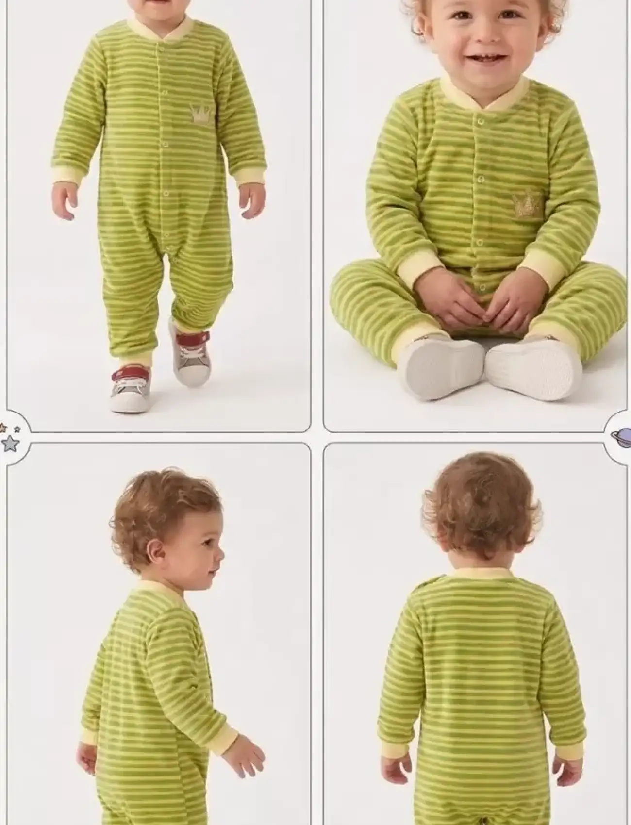 3/12 Ay Kadife Kumaş Bebek Tulumu