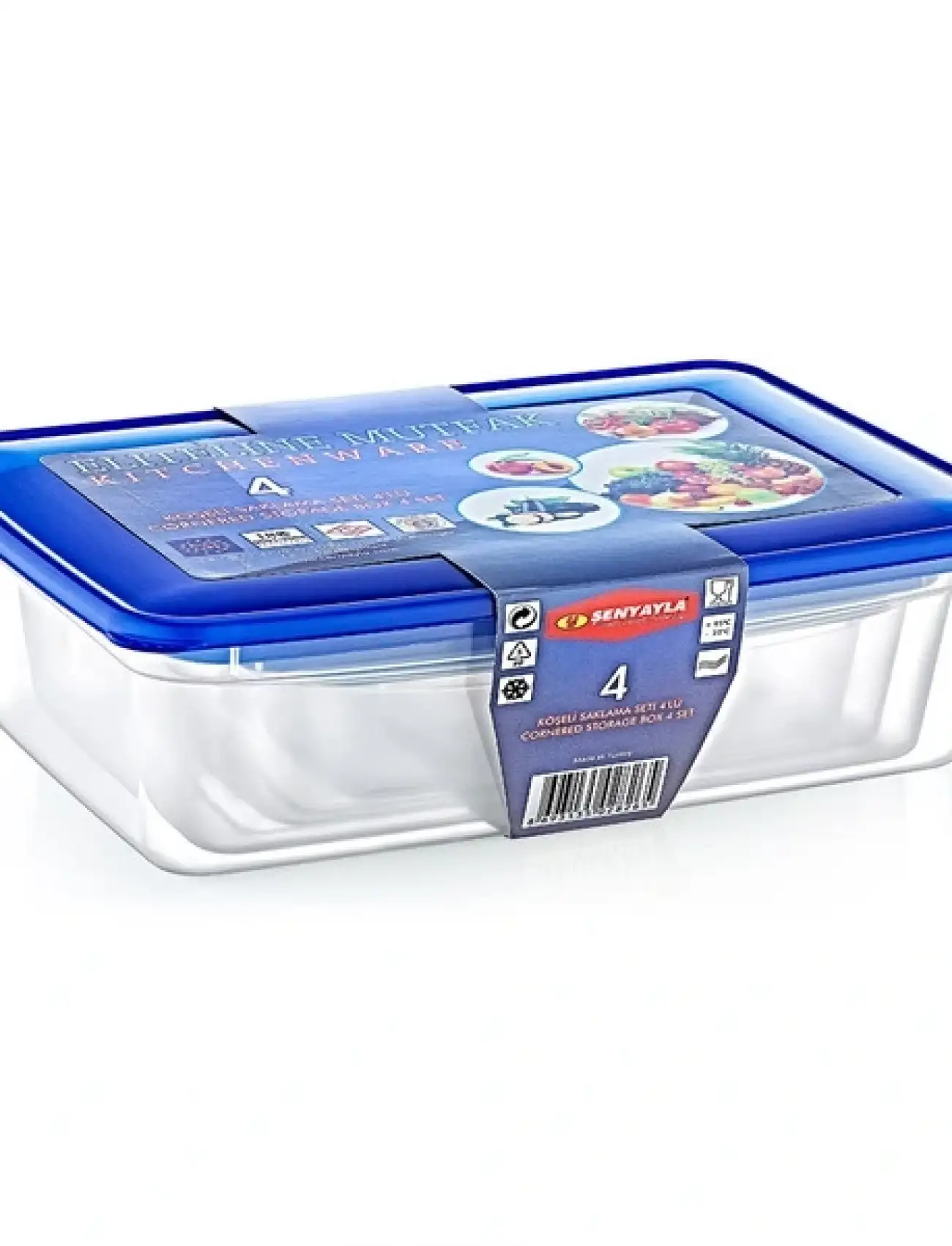 4lü Köşeli Saklama Kabı Seti