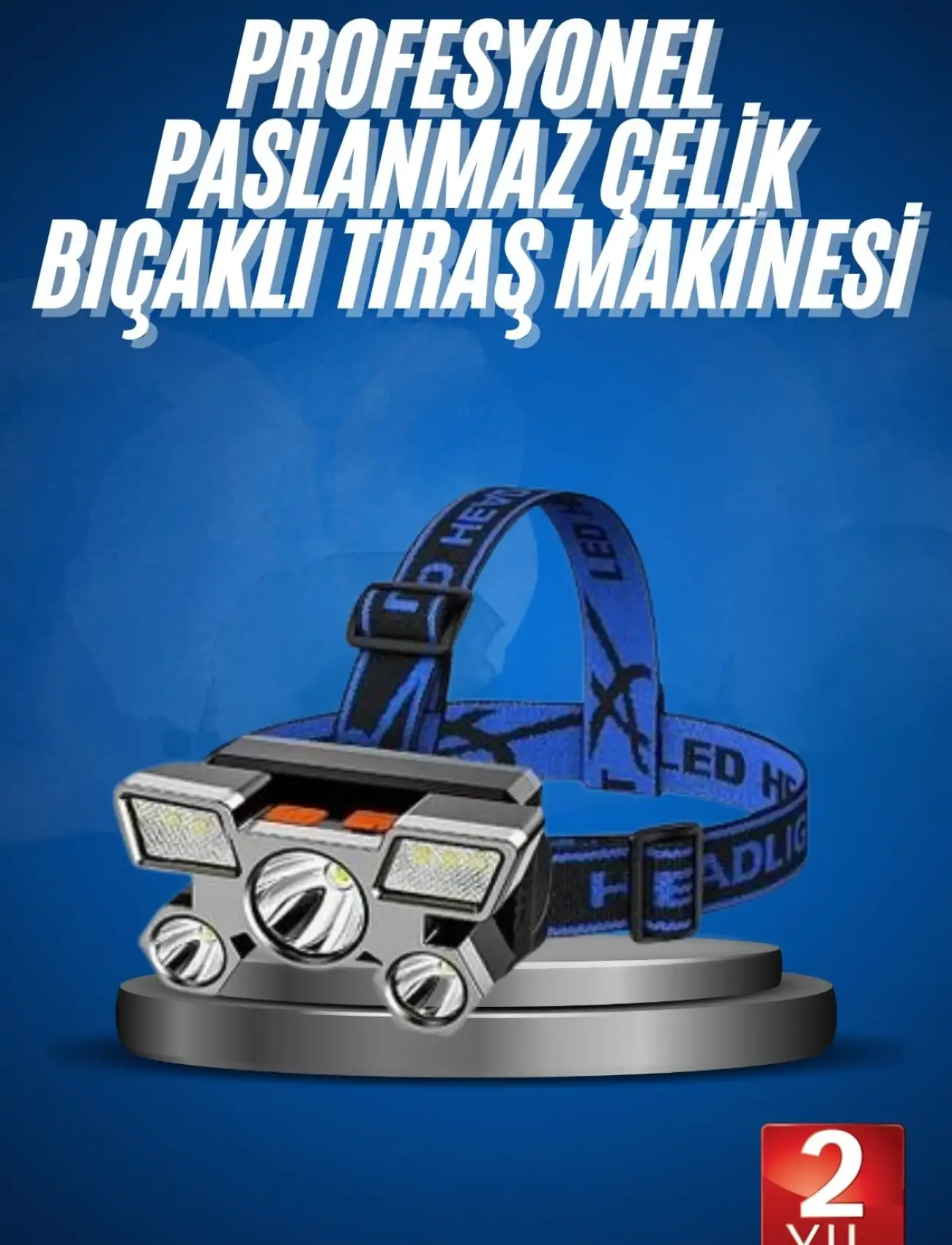 5 Led Far Şarj Edilebilir Güçlü Kafa Lambası Kamp Lambası 4 Modlu