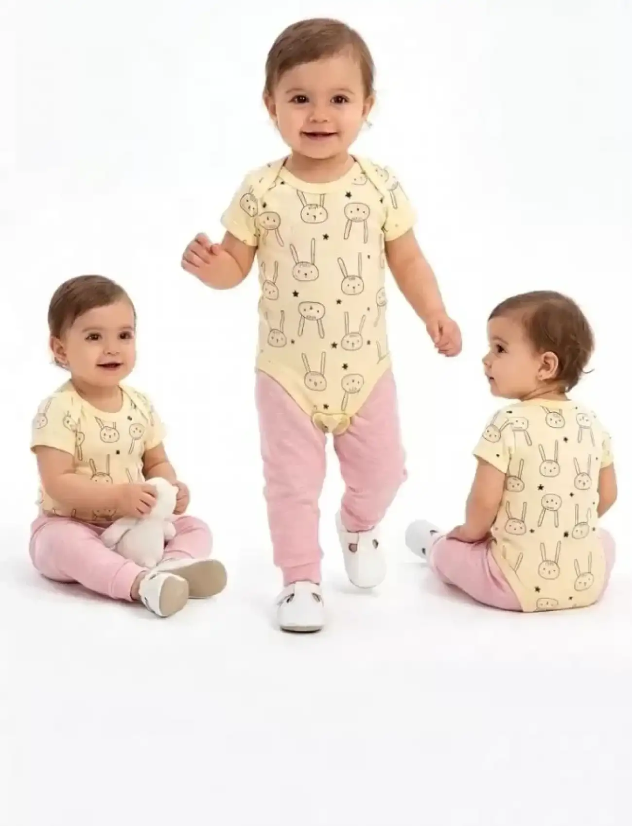 6/18 Ay Baskılı Zıbınlı Penye Bebek Takımı