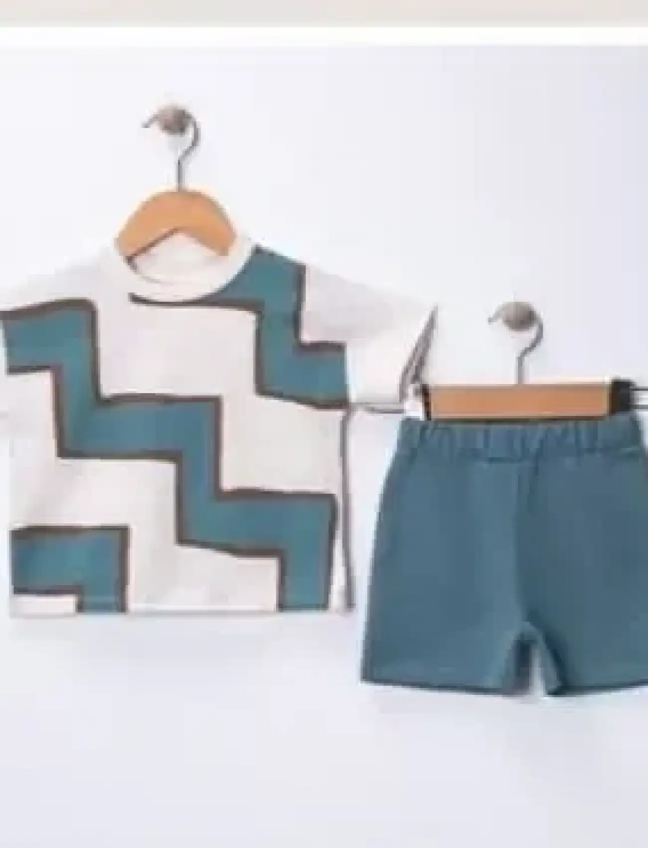 6/18 Ay Geometrik Baskılı Oversize Bebek Takımı