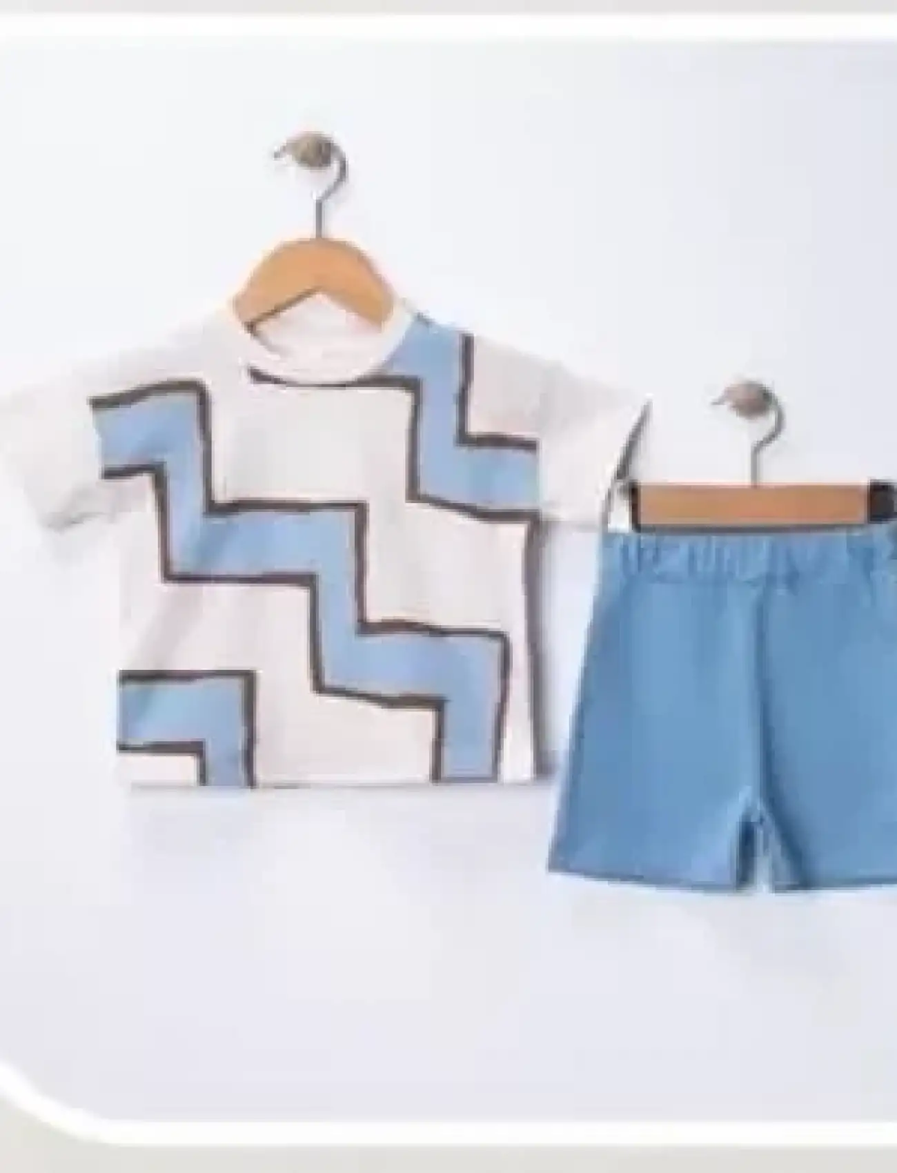 6/18 Ay Geometrik Baskılı Oversize Bebek Takımı