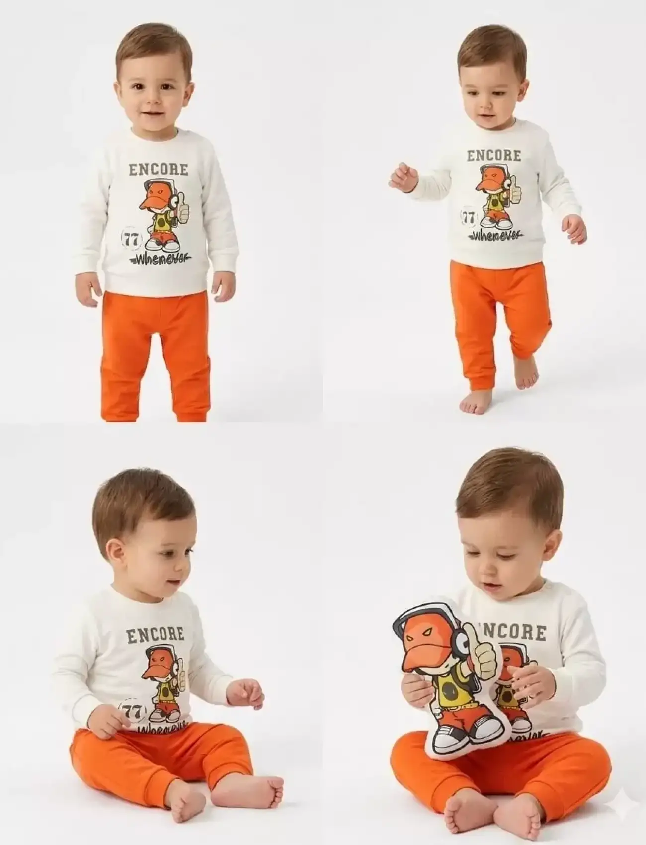 6/24 Ay Baskılı Basic Bebek Takımı