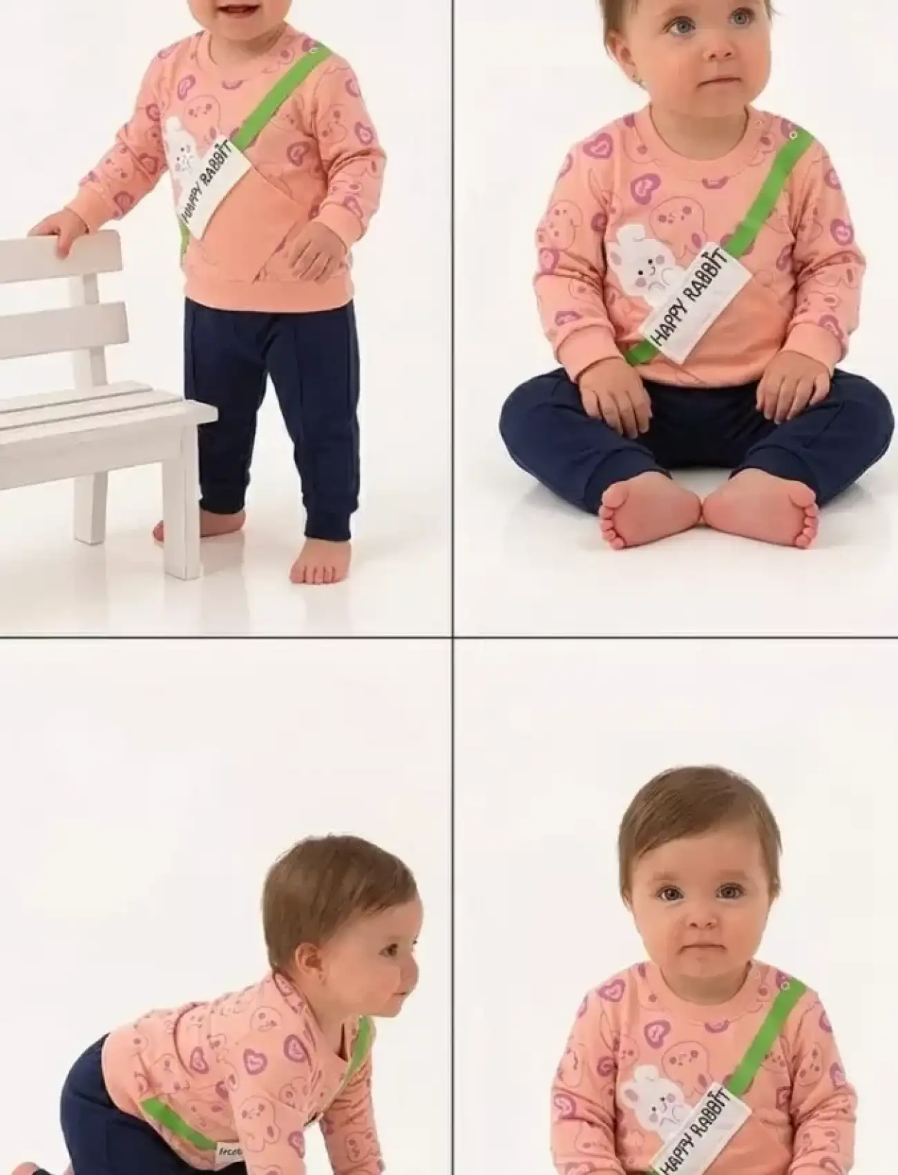 6/24 Ay Baskılı Penye Bebek Takımı