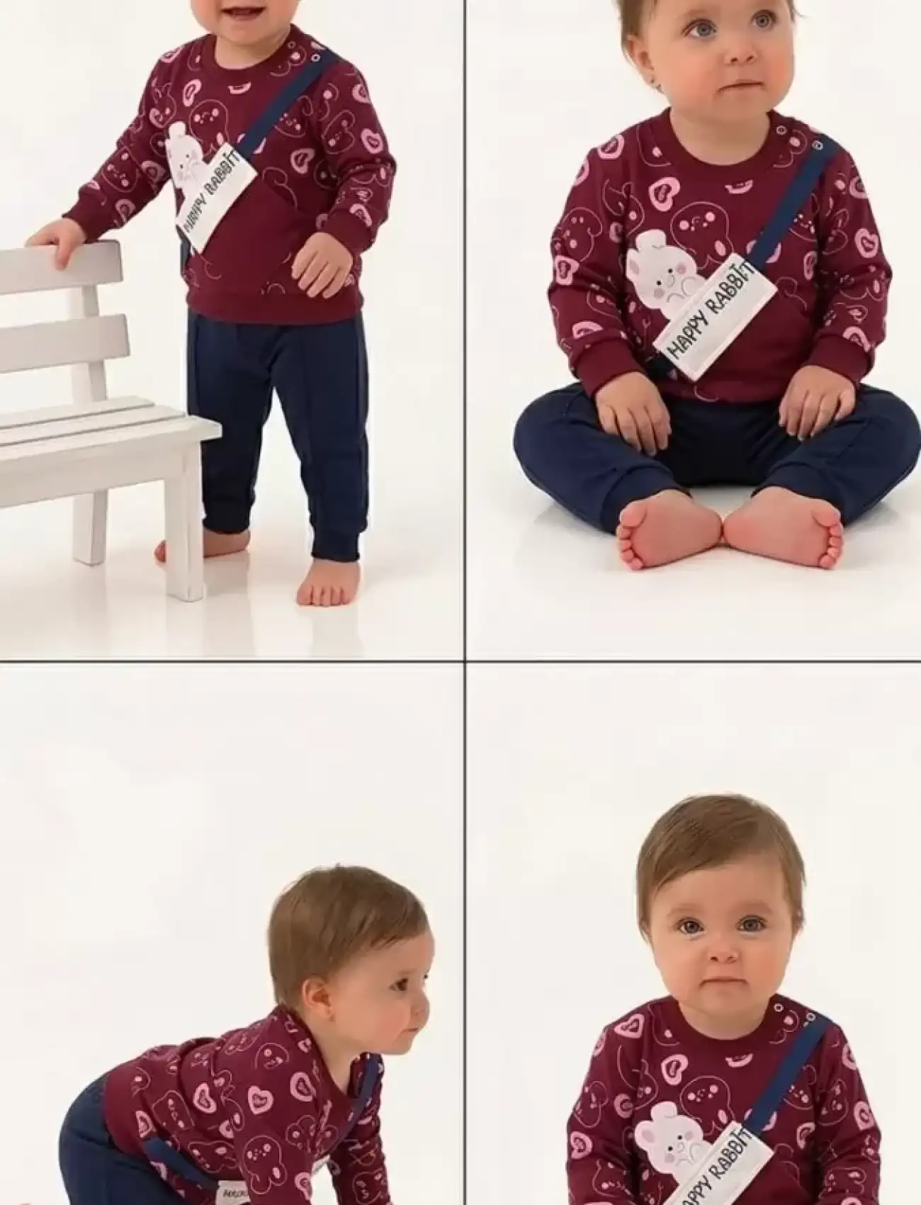 6/24 Ay Baskılı Penye Bebek Takımı