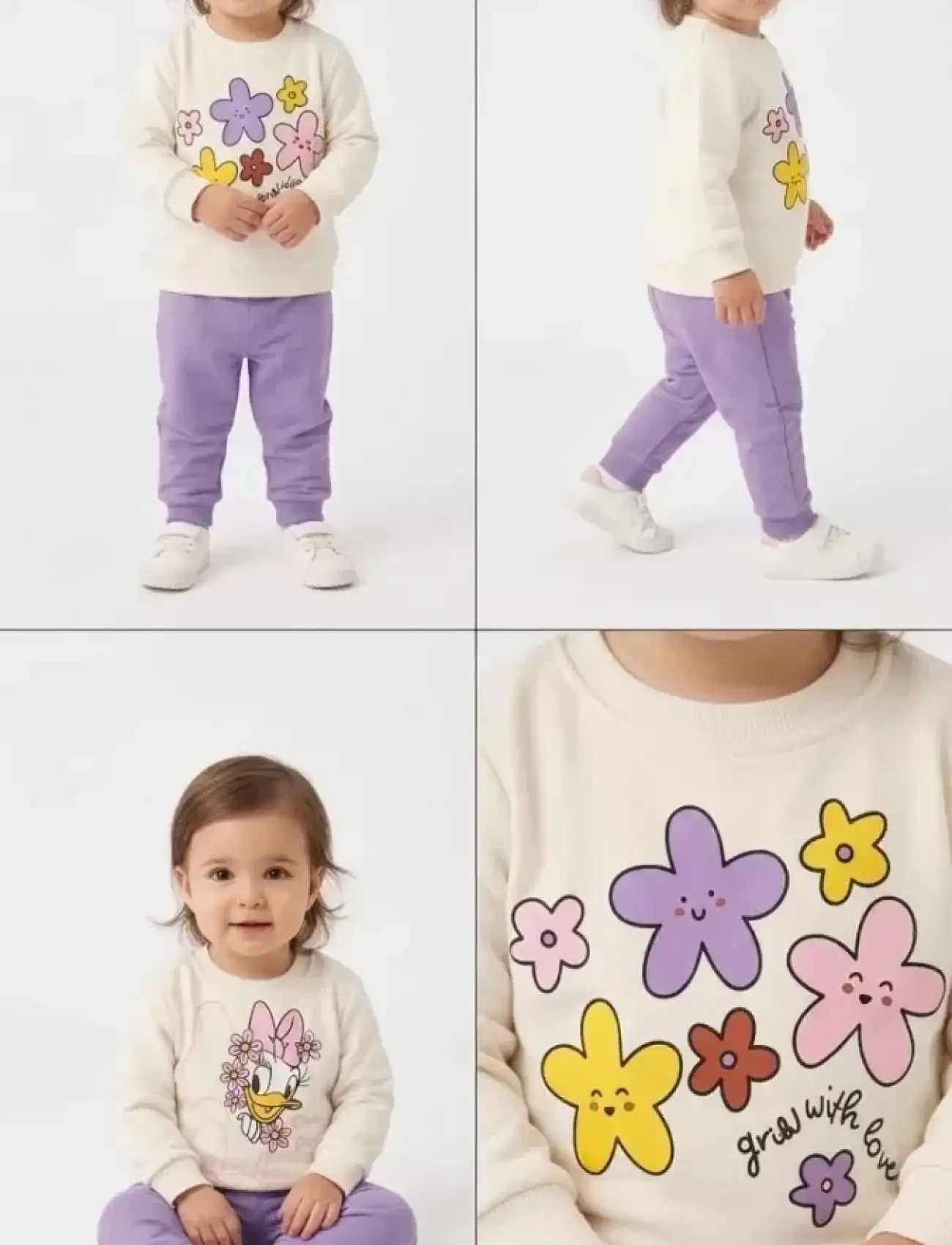 6/24 Ay Çiçek Baskılı Basic Bebek Takımı