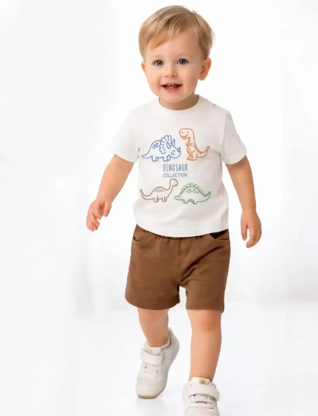 6/24 Ay Dino Baskılı Basic Bebek Takımı