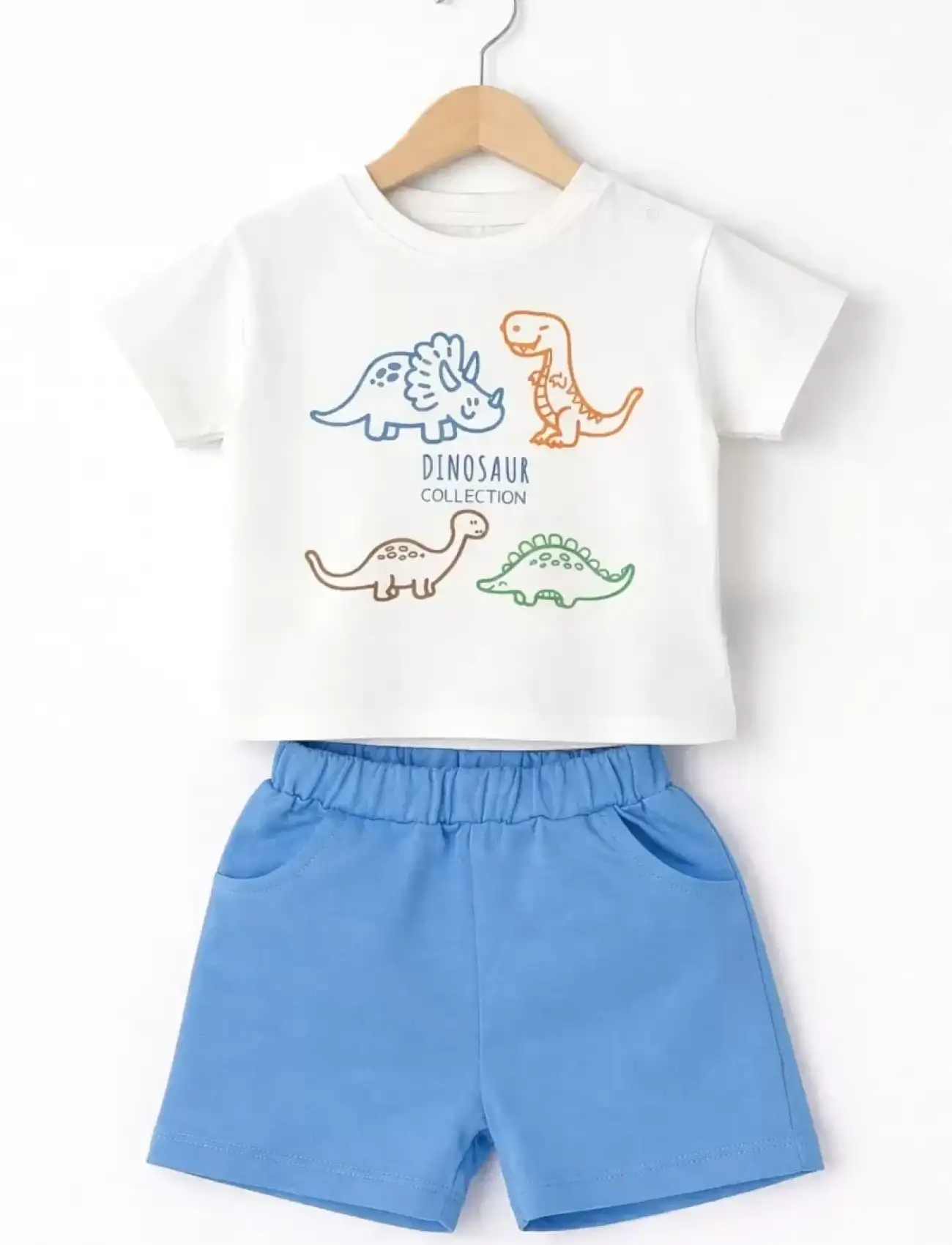 6/24 Ay Dino Baskılı Basic Bebek Takımı