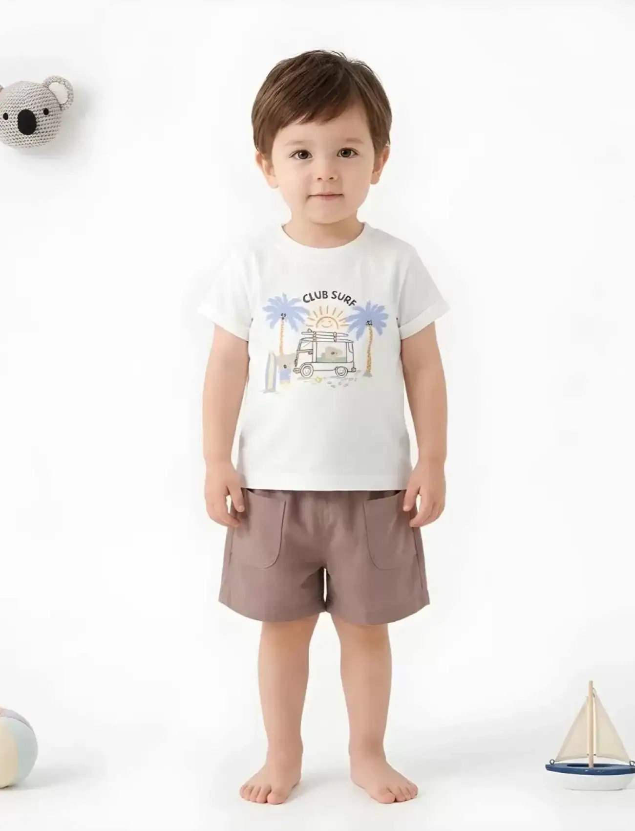 6/24 Ay Gabardin Şort Basic Tişört Bebek Takımı