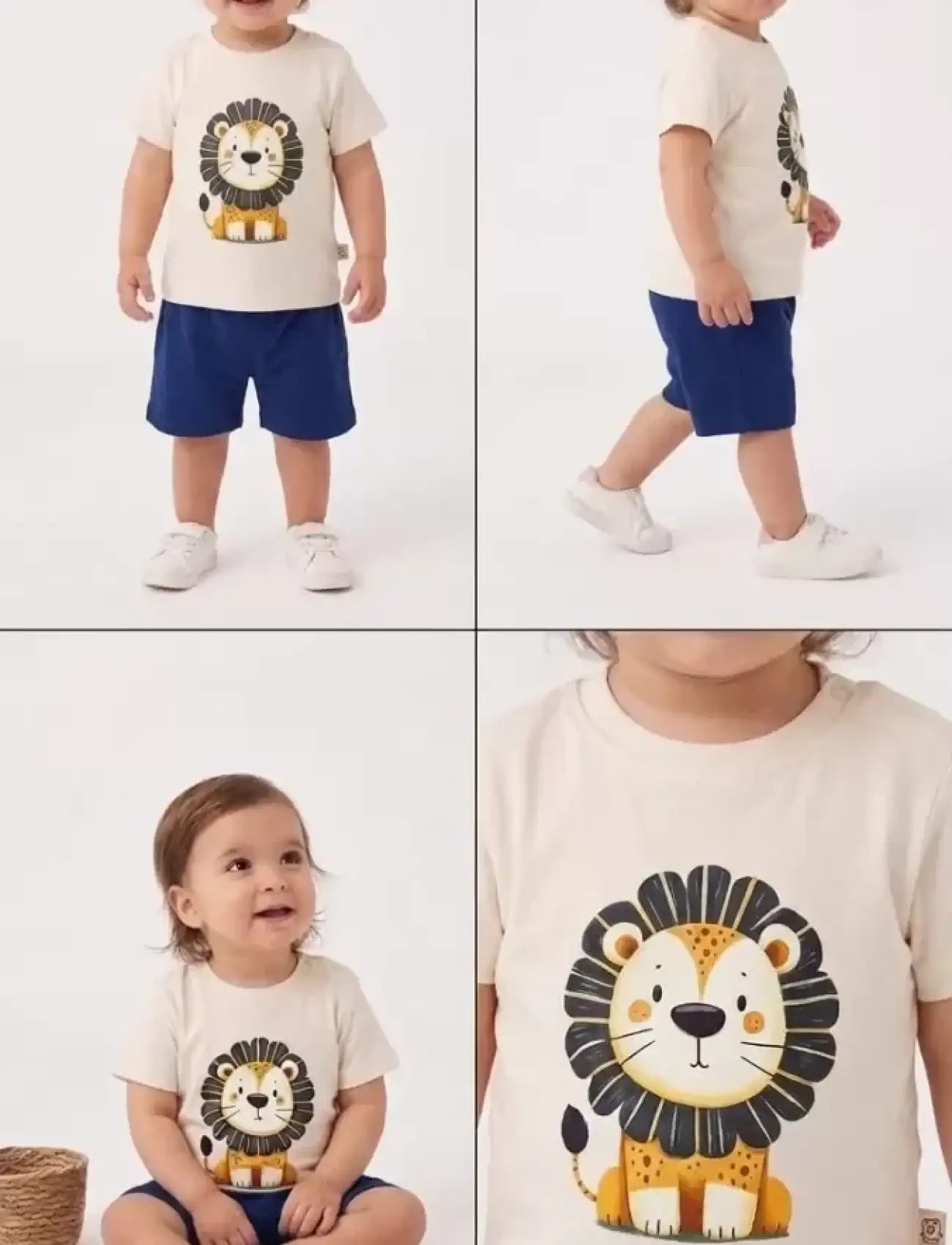 6/24 Ay Keten Şortlu Basic Bebek Takımı