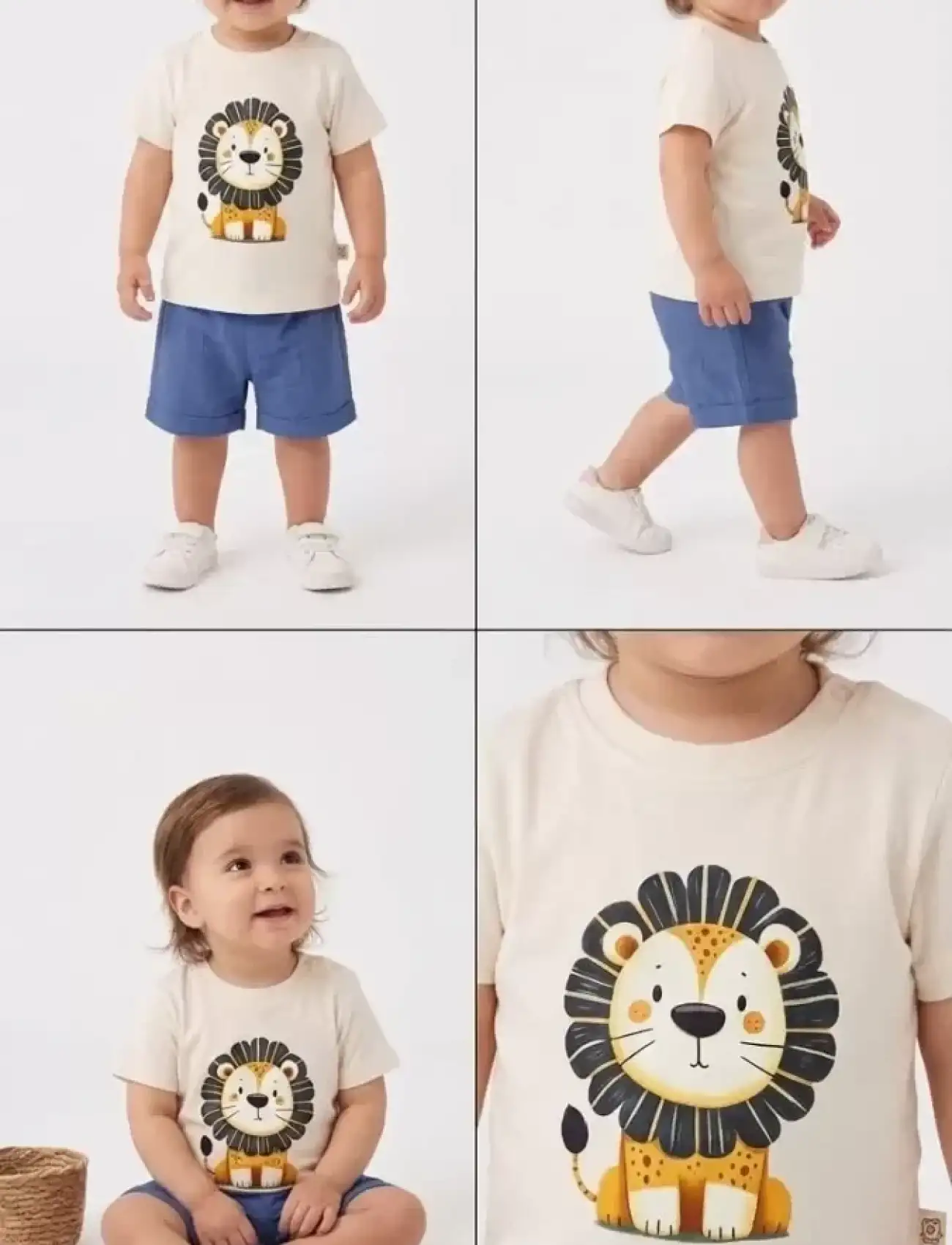 6/24 Ay Keten Şortlu Basic Bebek Takımı