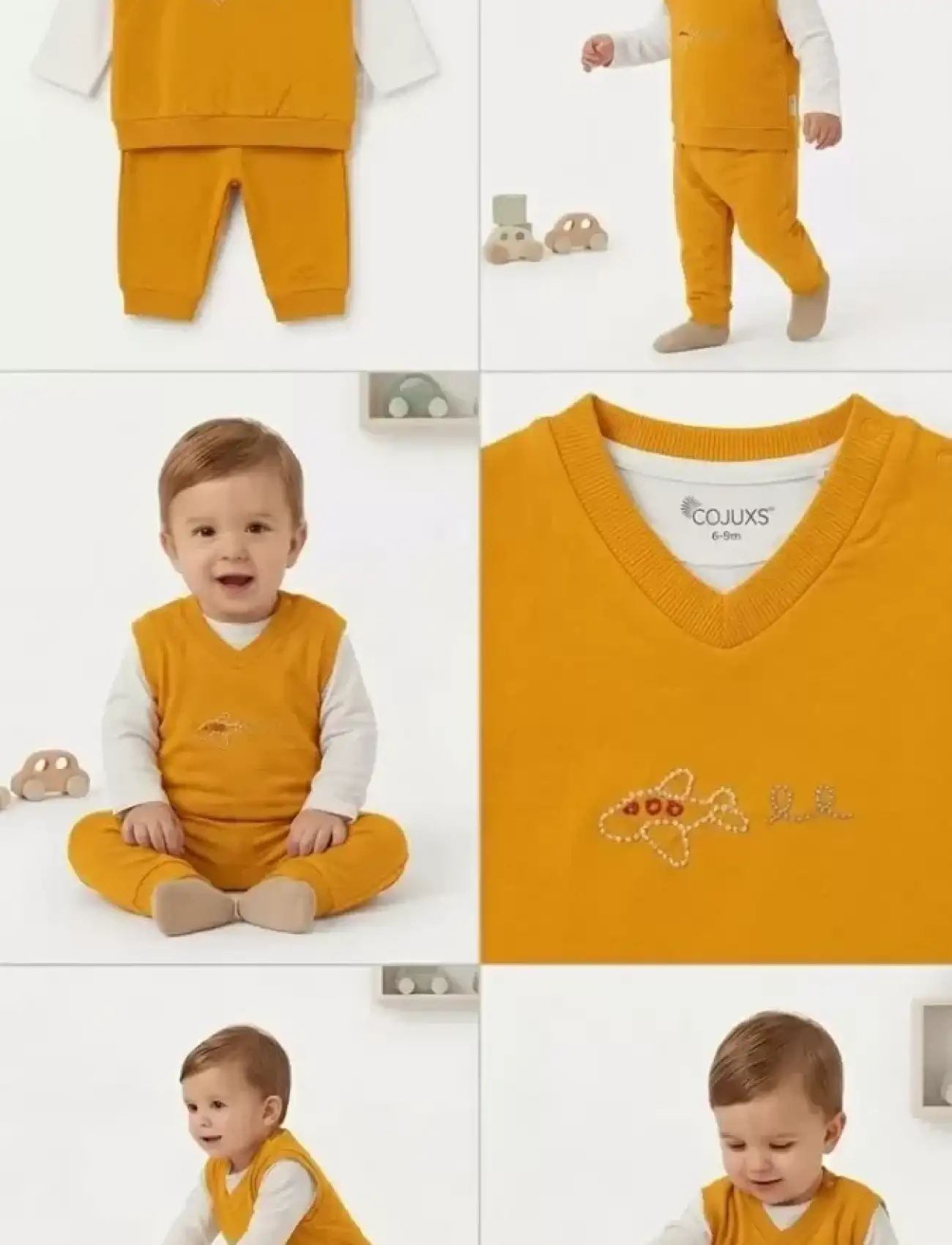 6/24 Ay Yelekli Badyli 3 Parça Bebek Takımı