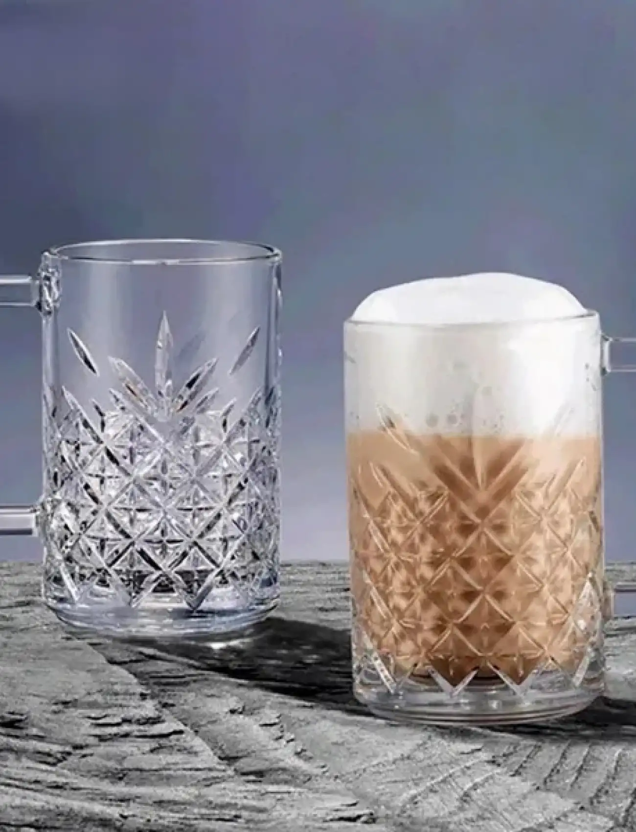 6lı Kulplu Kristal Meşrubat Bardağı