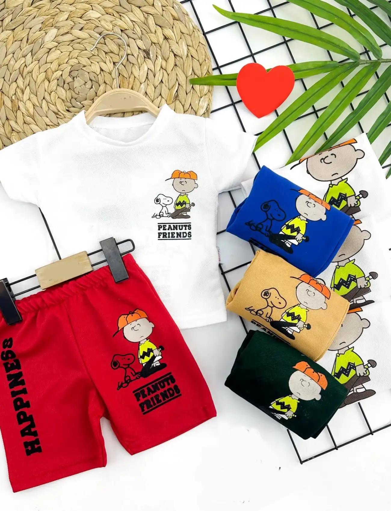 9-12-18-24 Ay Tişört-şort Baskılı Yazlık 2li Erkek Bebek Takımı Krem