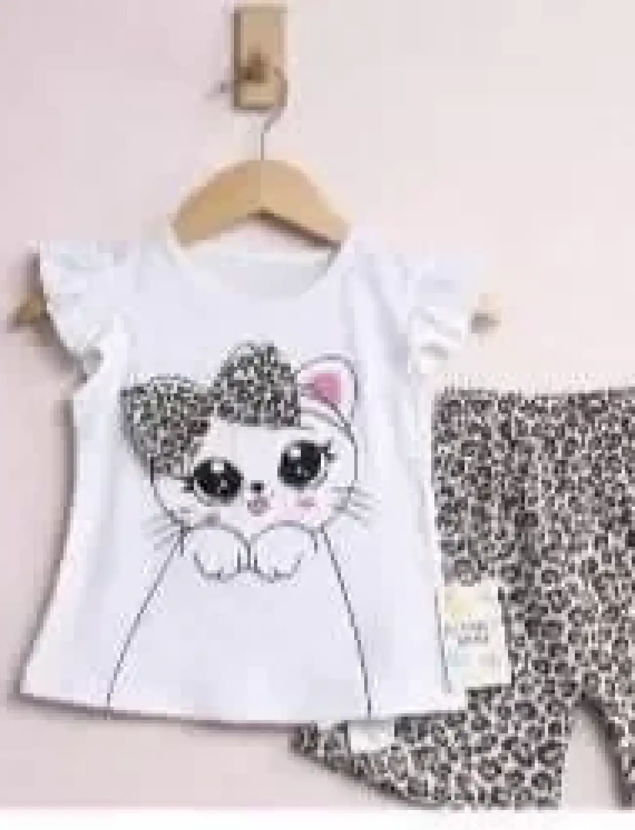 9/24 Ay Leopar Kedi Baskılı Bebek Takımı